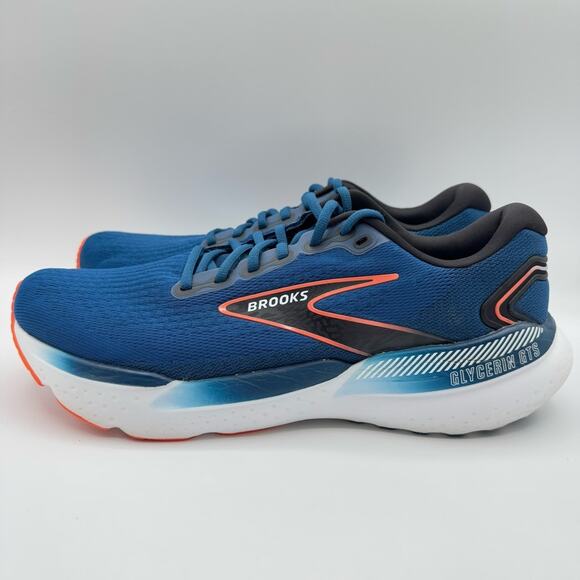 Brooks Glycerin GTS 21 Blue Opal Black Nasturtium Running Sneakers Men’s 11.5 - Picture 4 of 8